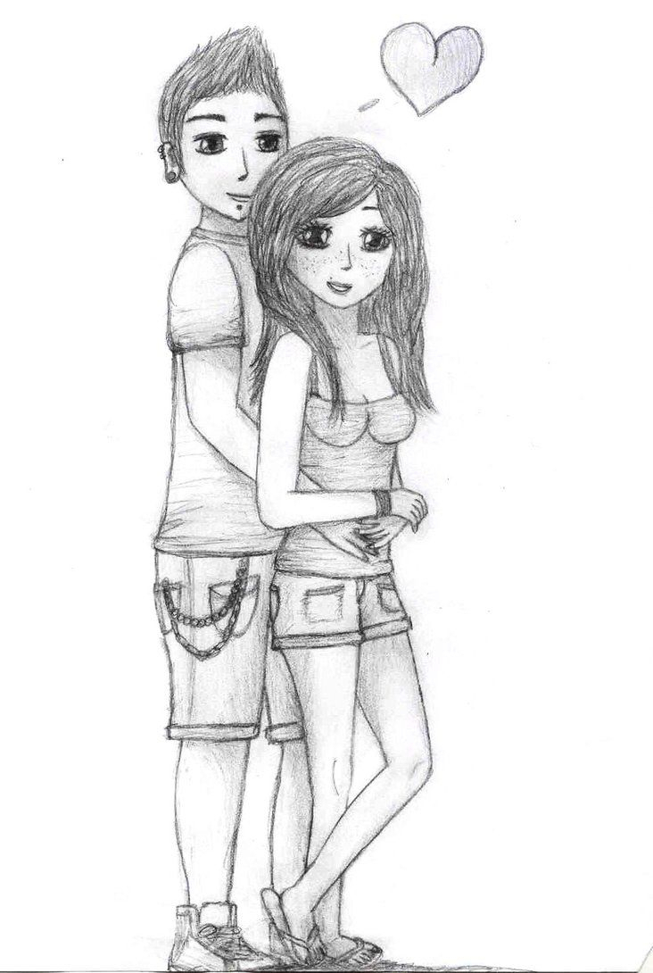732x1090 Girl Friend Boy Friend Pencil Sketch Girlfriend Boyfriend Pencil - Girlfriend Sketch
