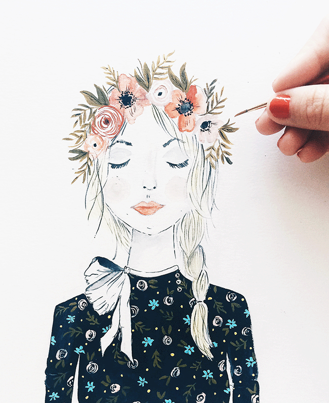 650x796 Sketchbook 07 Floral Girl - Girls Sketch Book