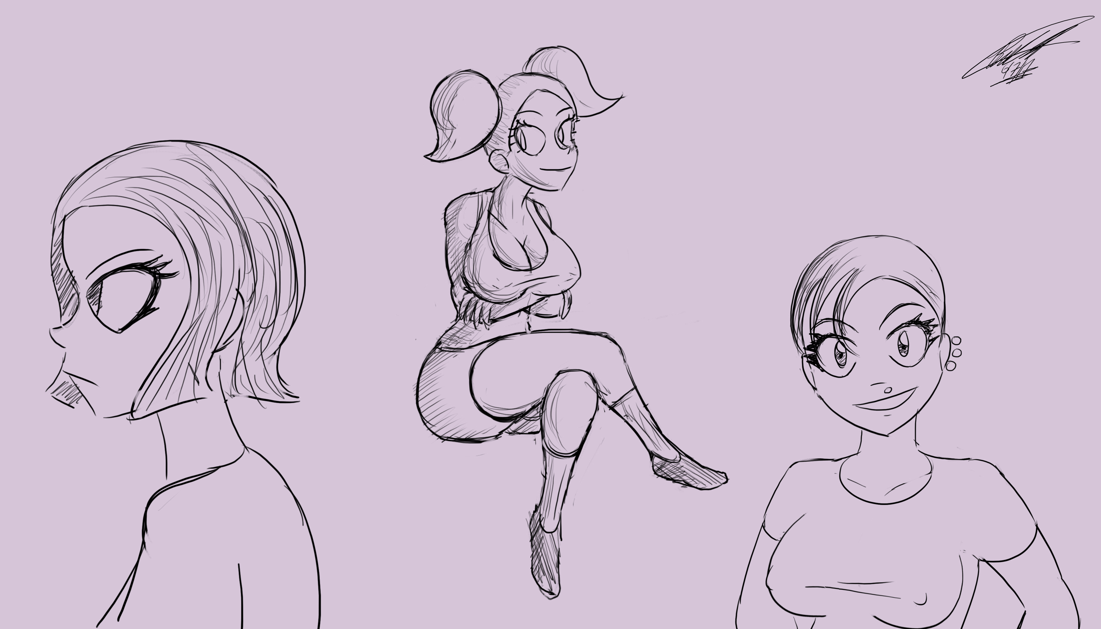 3500x2000 Girly Sketches By Twisted4000 On Newgrounds - Girly Sketches