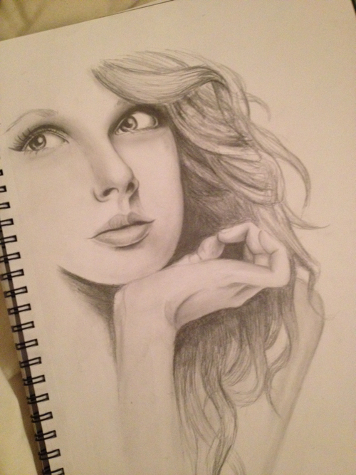 500x667 Taylor Swift Drawing Shared By Janice On We Heart It - Girly Sketches