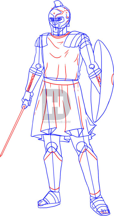 382x720 How To Draw A Gladiator, Step By Step, Drawing Guide, By - Gladiator Sketch