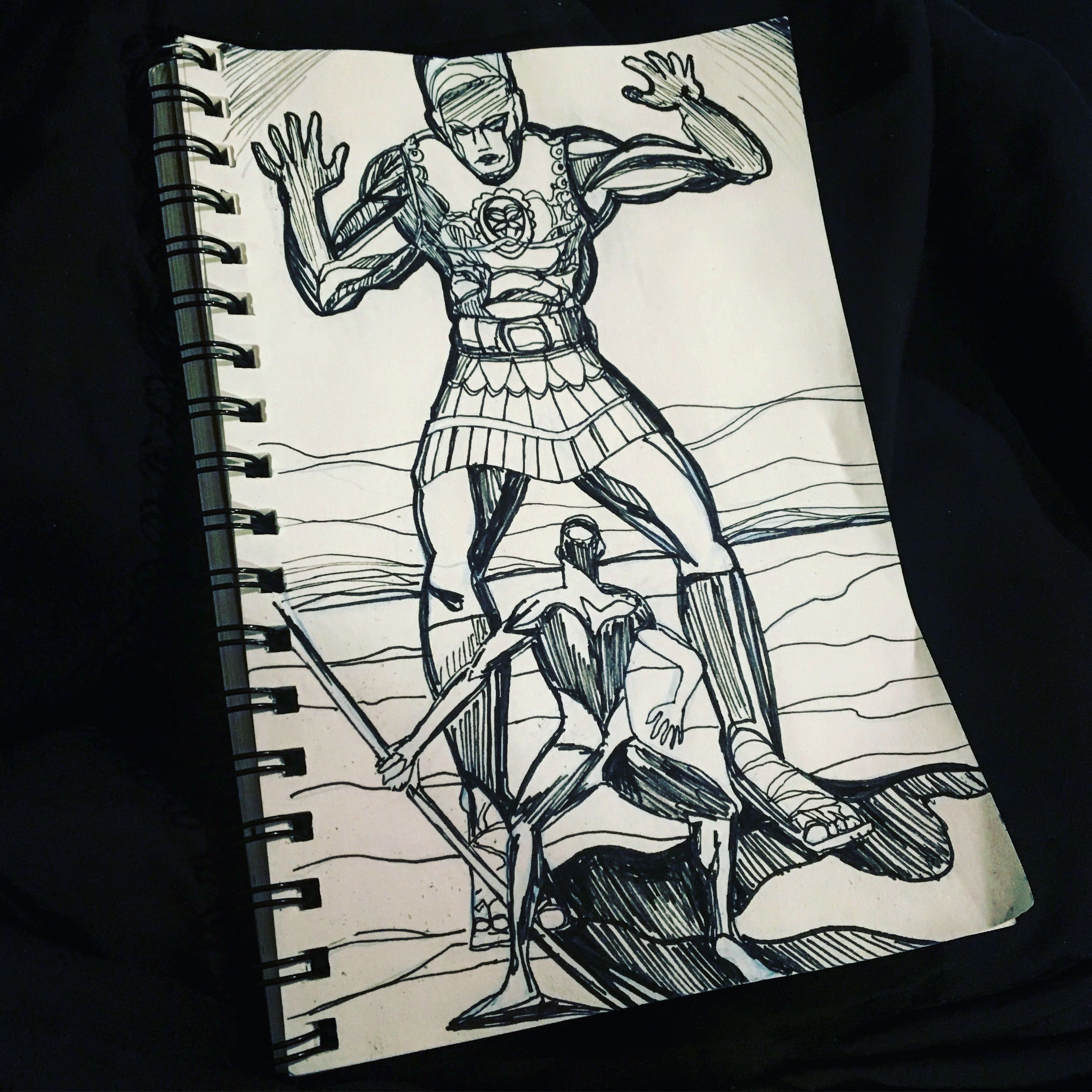 2803x2803 Inktober Sketch Battle Giant Gladiator Drawing By Nathan J Taylor - Gladiator Sketch