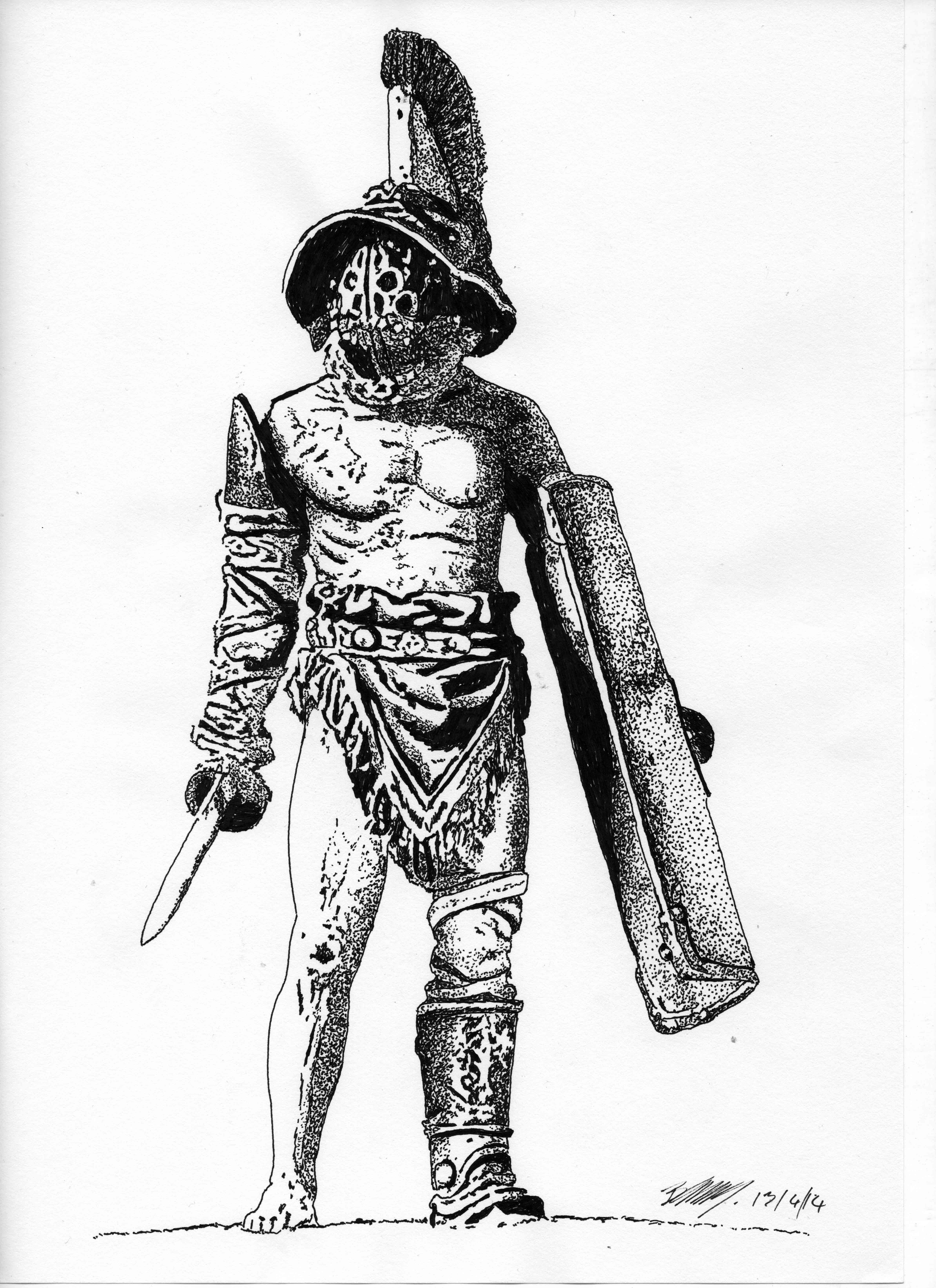 5100x7020 Gladiator Drawing - Gladiator Sketch