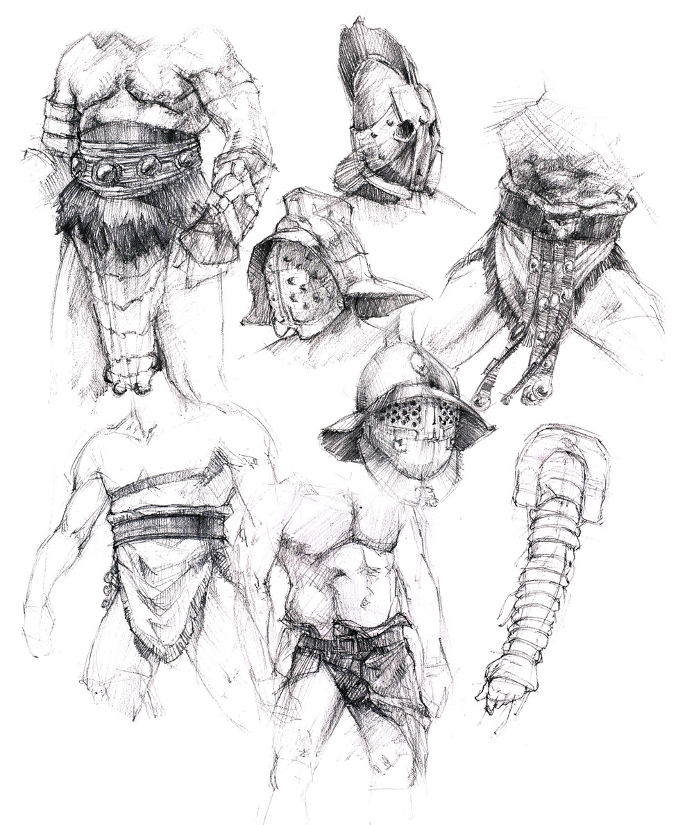 1000x1189 Artstation - Gladiator Sketch