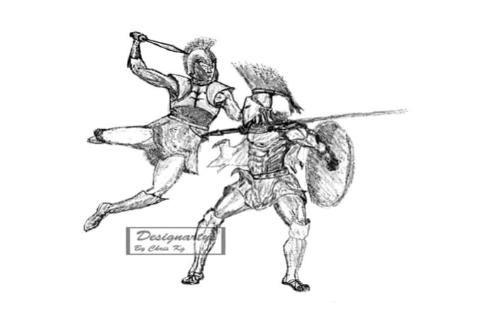 680x458 Draw Fighter Or Gladiator Of Your Choice Starting By Kgarts87 - Gladiator Sketch