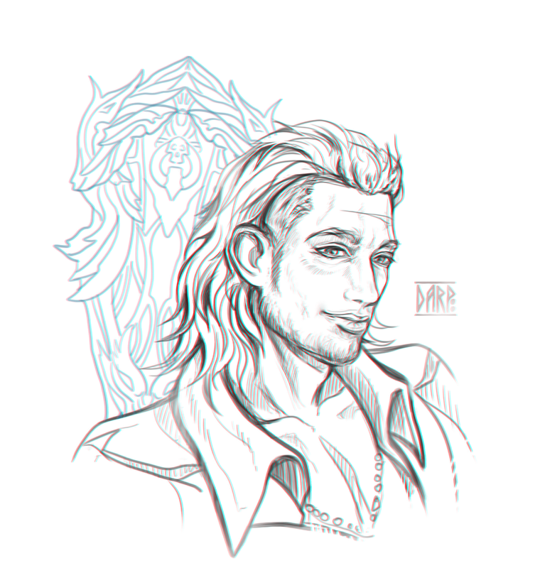 760x800 Ffxv Gladiolus (Sketch) By Dar Pustoshi - Gladiolus Sketch