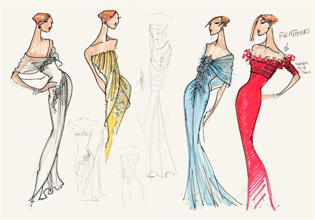 629x440 The Glamour Of Bellville Sassoon - Glamour Sketch