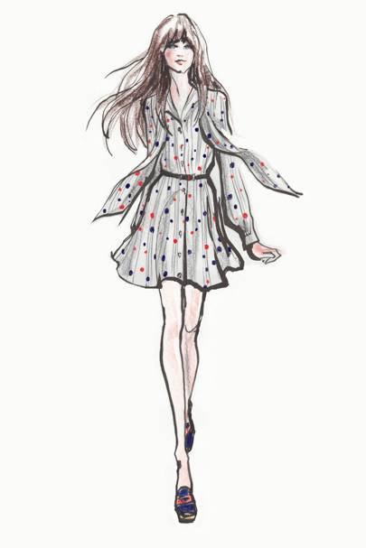 405x607 Zooey Deschanel Amp Tommy Hilfiger - Glamour Sketch