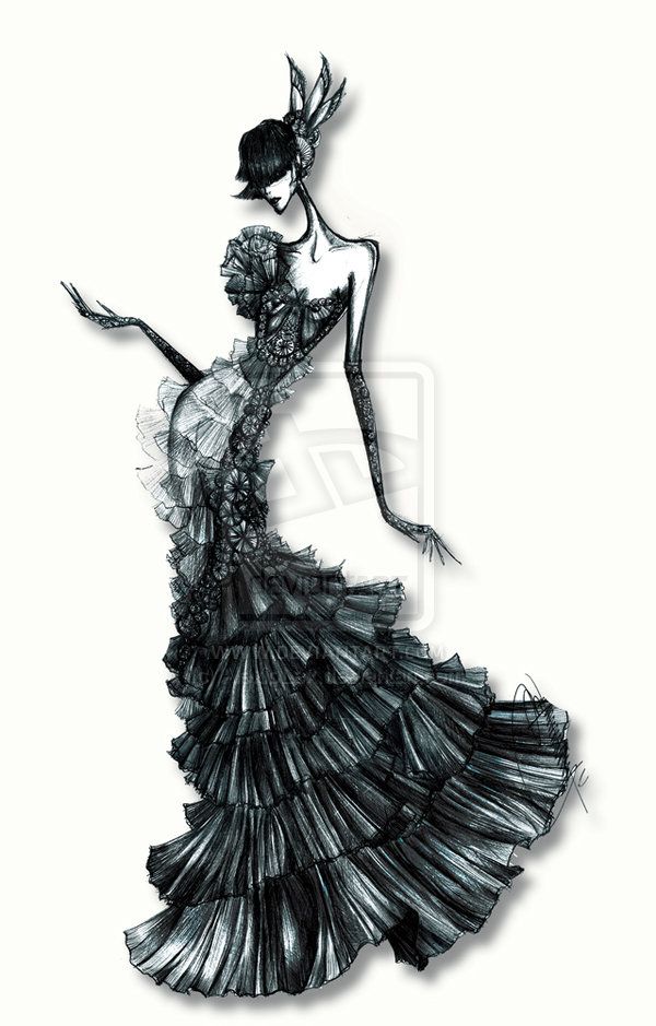 600x939 Drawn Fashion Glamorous - Glamour Sketch