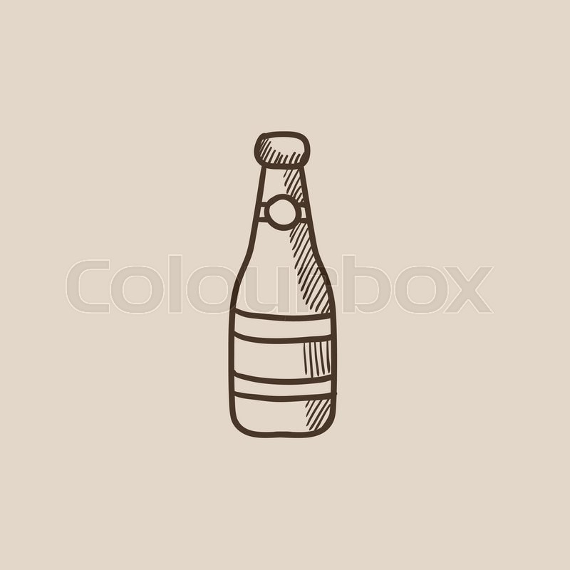 800x800 Glass Bottle Sketch Icon For Web, Mobile And Infographics. Hand - Glass Bottle Sketch