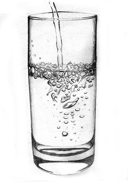 425x600 Fast Sketch - Glass Of Water Sketch