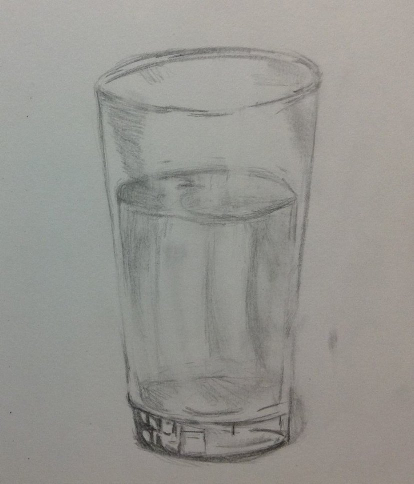 827x967 Glass Of Water Sketch By Personalover337 - Glass Sketch