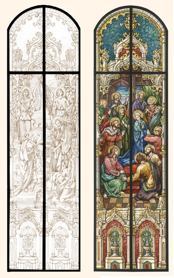 600x959 Design Services Conrad Schmitt Studios Inc. - Glass Window Sketch