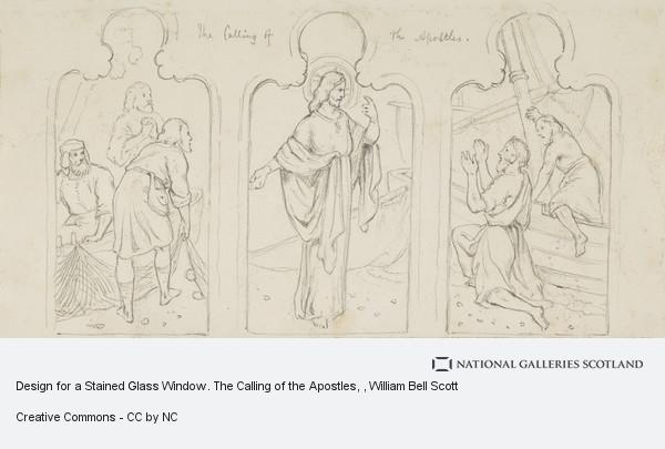 600x405 Design For A Stained Glass Window. The Calling Of The Apostles - Glass Window Sketch
