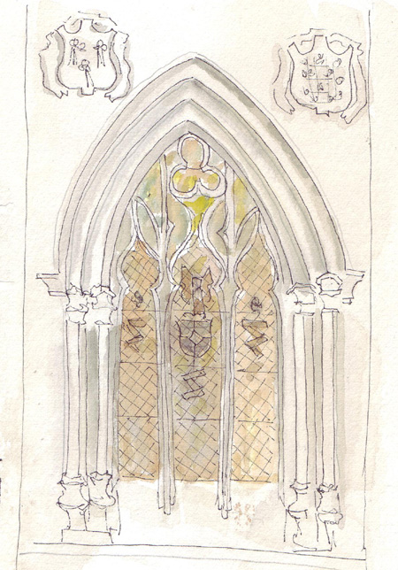 450x644 Paper And Threads Tudor City And Un Plaza, Manhattan - Glass Window Sketch