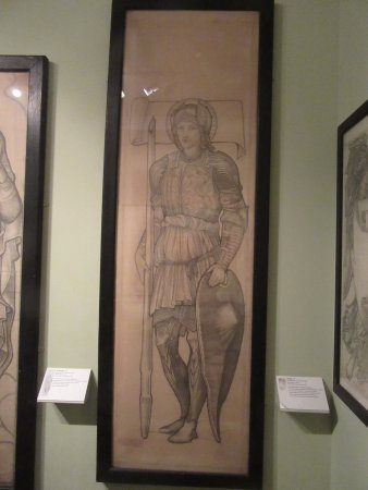 338x450 Sketch Of St George For Stained Glass Window - Glass Window Sketch