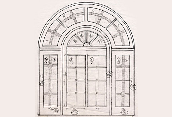 550x375 Architectural Stained Glass - Glass Window Sketch