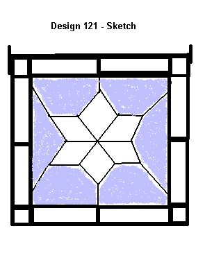 295x372 Stained Glass Design 121 Sketch - Glass Window Sketch
