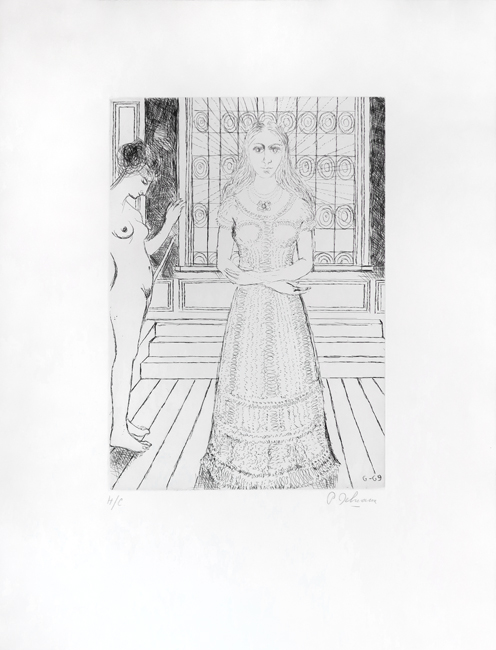 496x650 The Stained Glass Window, 1969, Print, Original Signed Etching In - Glass Window Sketch