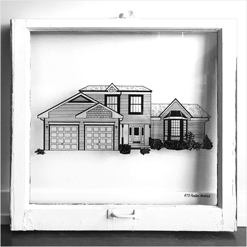 500x500 Glass Windows Emmy Star Brown - Glass Window Sketch