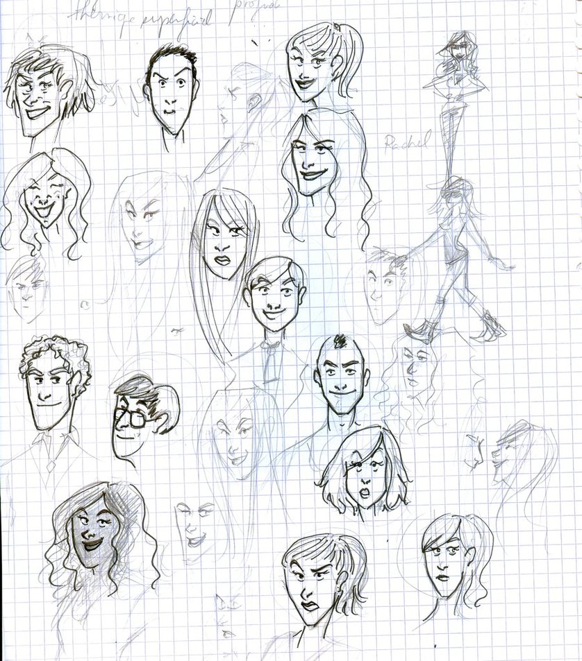 838x953 Glee Sketches By Salma17 - Glee Sketches