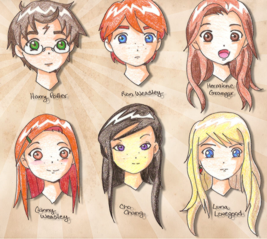 900x806 Hp Character Sketches By Glee Chan - Glee Sketches