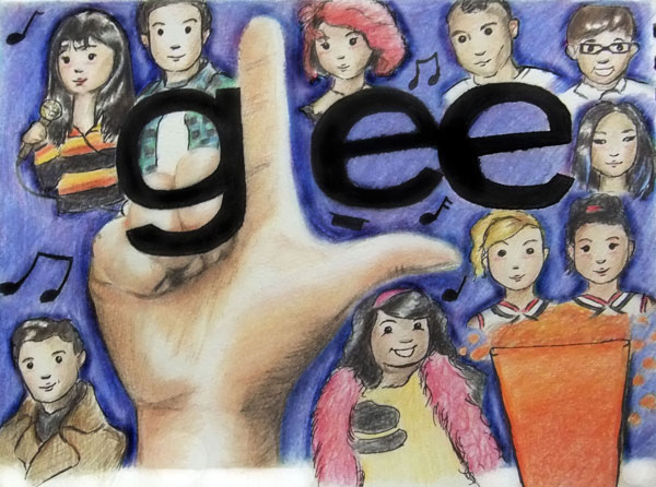 600x446 Glee Cast Drawing Sketches - Glee Sketches