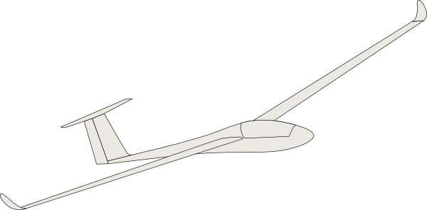 600x296 Glider Clip Art - Glider Sketch