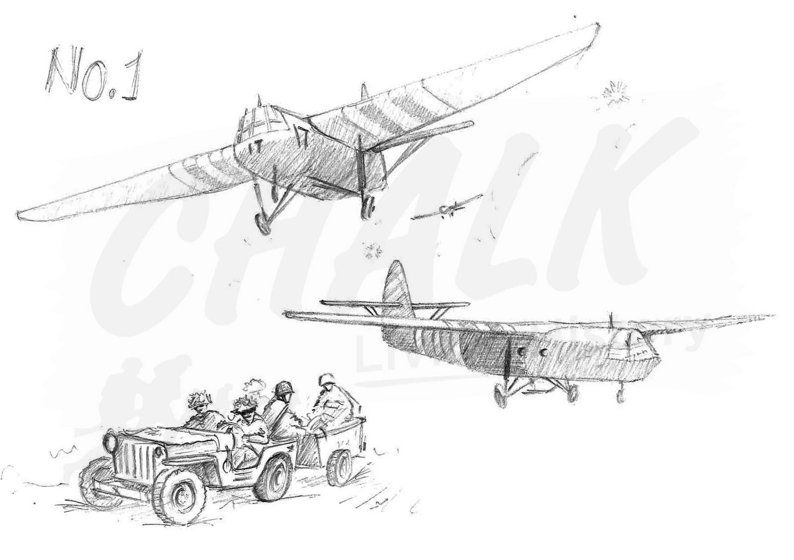 1600x1128 Chalk Living History - Glider Sketch