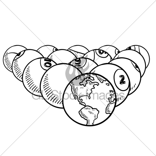 500x500 Global Break Pool Sketch Gl Stock Images - Global Sketch