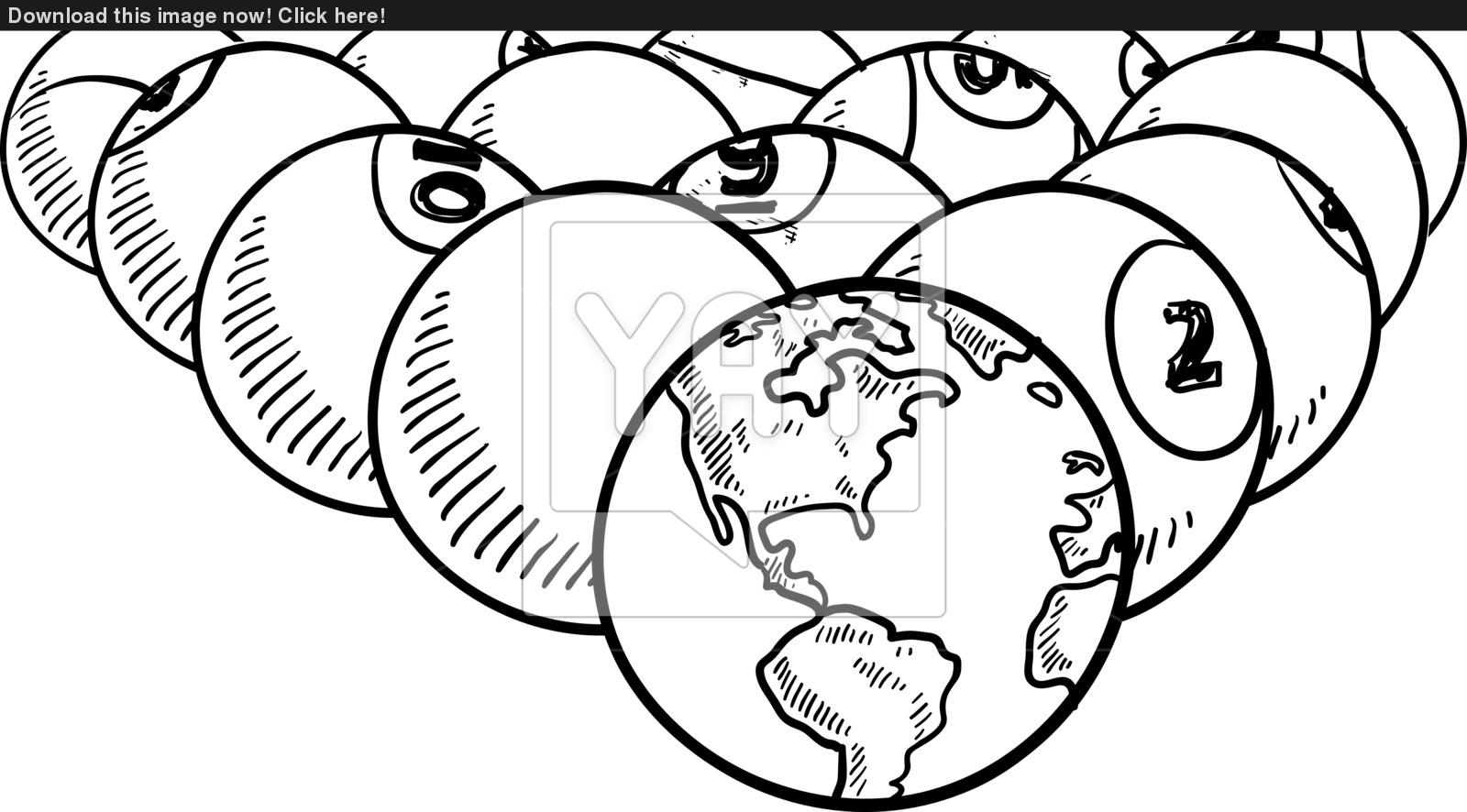 1600x886 Global Billiards Vector Sketch Vector - Global Sketch