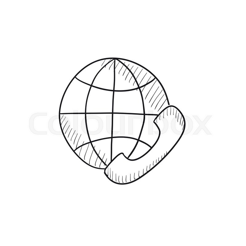 800x800 Global Communications Vector Sketch Icon Isolated On Background - Global Sketch