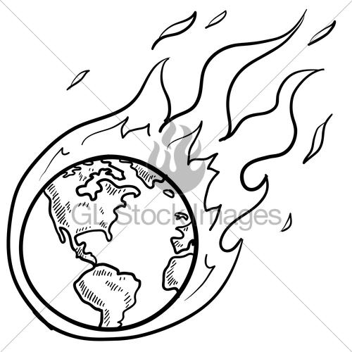 500x500 Global Warming Sketch Gl Stock Images - Global Warming Sketch