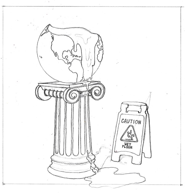 600x626 Global Warming On Scad Portfolios - Global Warming Sketch