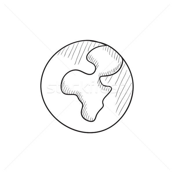 600x600 Globe Sketch Icon. Vector Illustration Andrei Krauchuk (Rastudio - Globe Sketch
