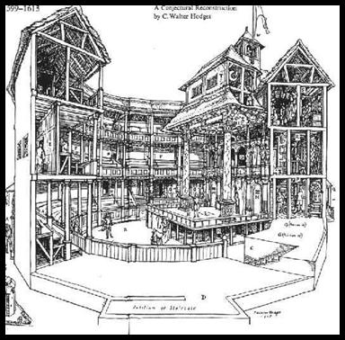 384x378 Theatre Culture Of Early Modern England - Globe Theatre Sketch