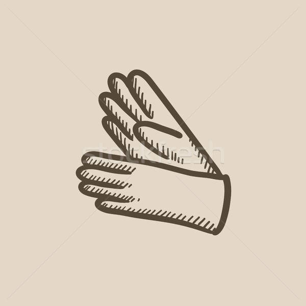 600x600 Gloves Sketch Icon. Vector Illustration Andrei Krauchuk - Gloves Sketch