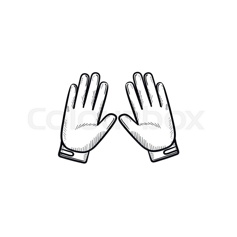 800x800 Motorcycle Gloves Hand Drawn Outline Doodle Icon. Motorcycle - Gloves Sketch