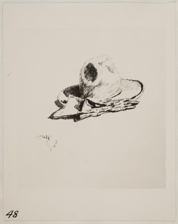 596x750 Sketch Of Western Hat With Gloves Unknown - Gloves Sketch