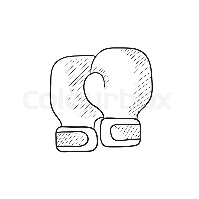 800x800 Boxing Gloves Vector Sketch Icon Isolated On Background. Hand - Gloves Sketch