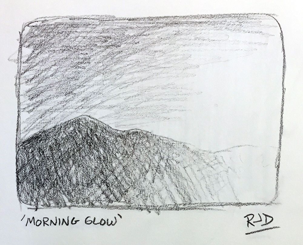 1000x811 Morning Glow Pencil Sketch Rjd Fine Art Sketches - Glow Sketch