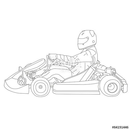 500x500 Go Kart Illustration Vektor Stock Image And Royalty Free Vector - Go Kart Sketch