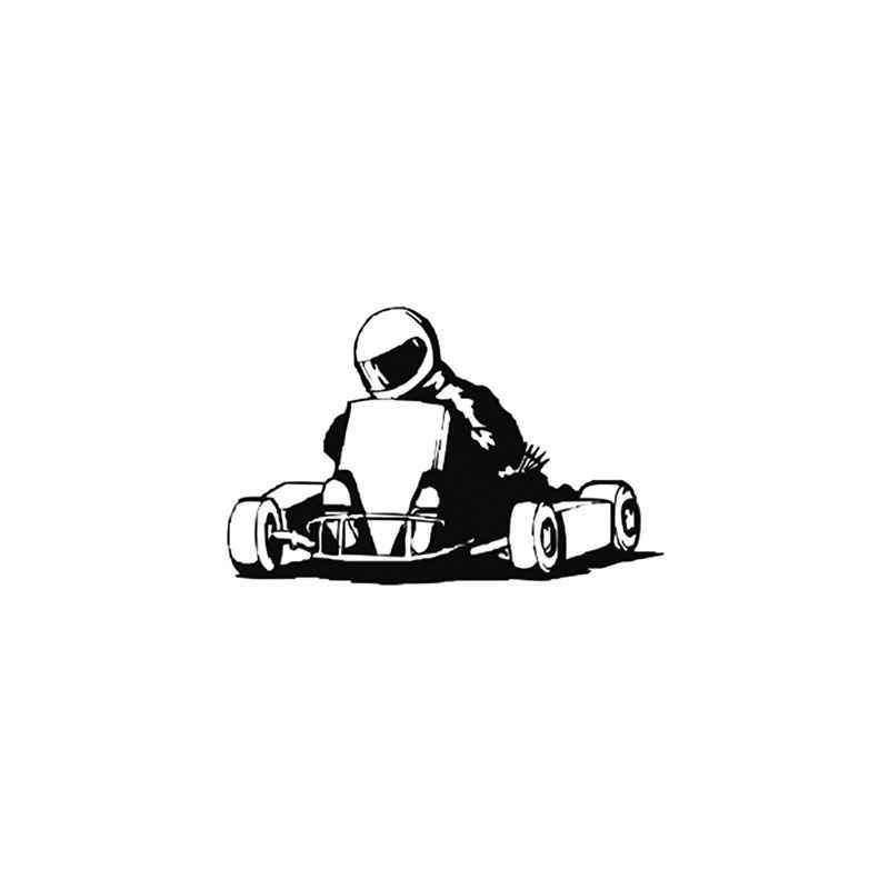 800x800 Go Kart Vinyl Sticker - Go Kart Sketch