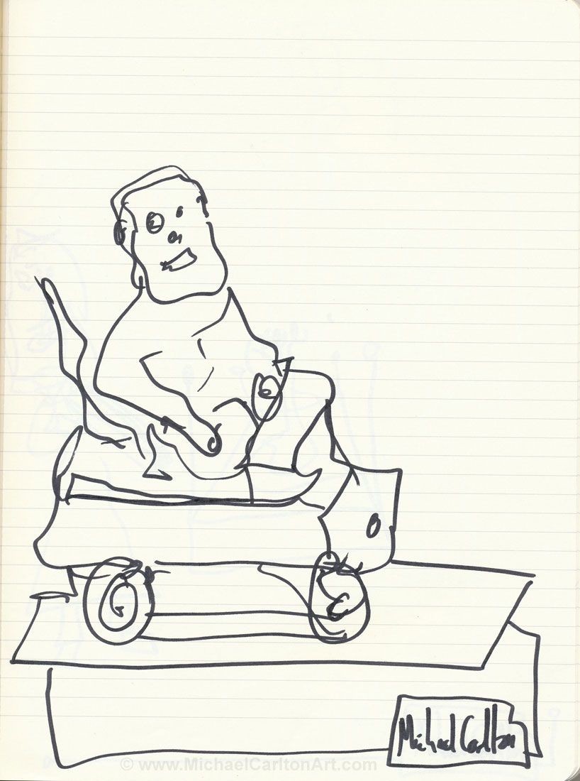 818x1100 Cartoon Sketch From 2013 - Go Kart Sketch