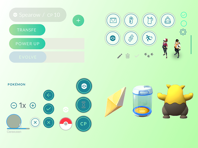 800x600 Pokemon Go Ui Elements Sketch Freebie - Go Sketch