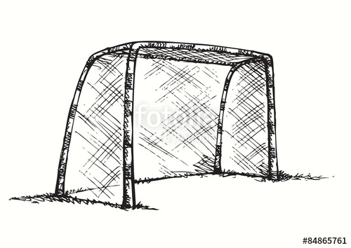 500x354 Big Football And Basketball Goal. Vector Drawing Stock Image And - Goal Sketch