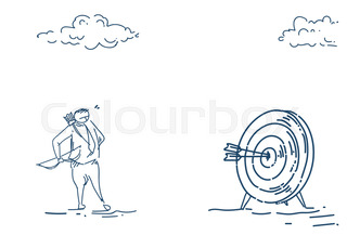 320x217 Sketch Business Icons Stock Vector Colourbox - Goal Sketch