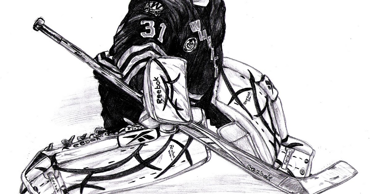 1200x630 Hockey In Art Wheatfield Jr. Blades Sketch - Goalie Sketch