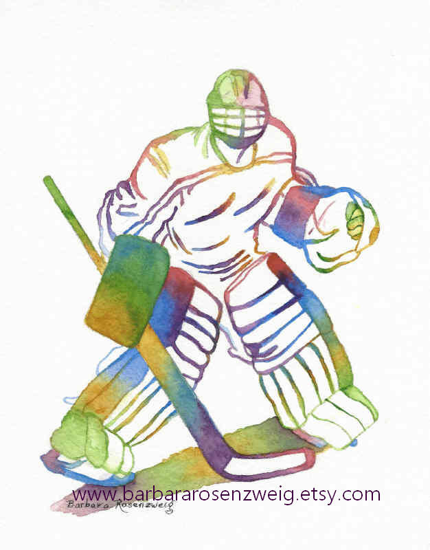 626x800 Ice Hockey Goalie Art Hockey Art Print Olympic Sport Print Etsy - Goalie Sketch