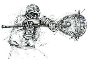 300x204 Lacrosse Sketch Lacrosse Lacrosse, Field Hockey - Goalie Sketch